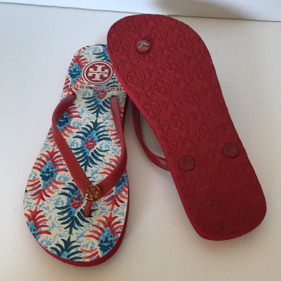 Tory Burch colorful flip flops size 7 - Picture 6 of 6